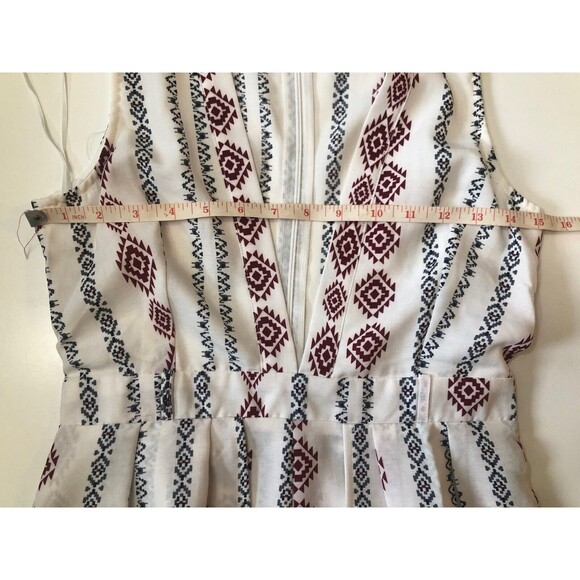 American Threads White & Maroon Aztec Long Cape Romper Size Small - Picture 4 of 13